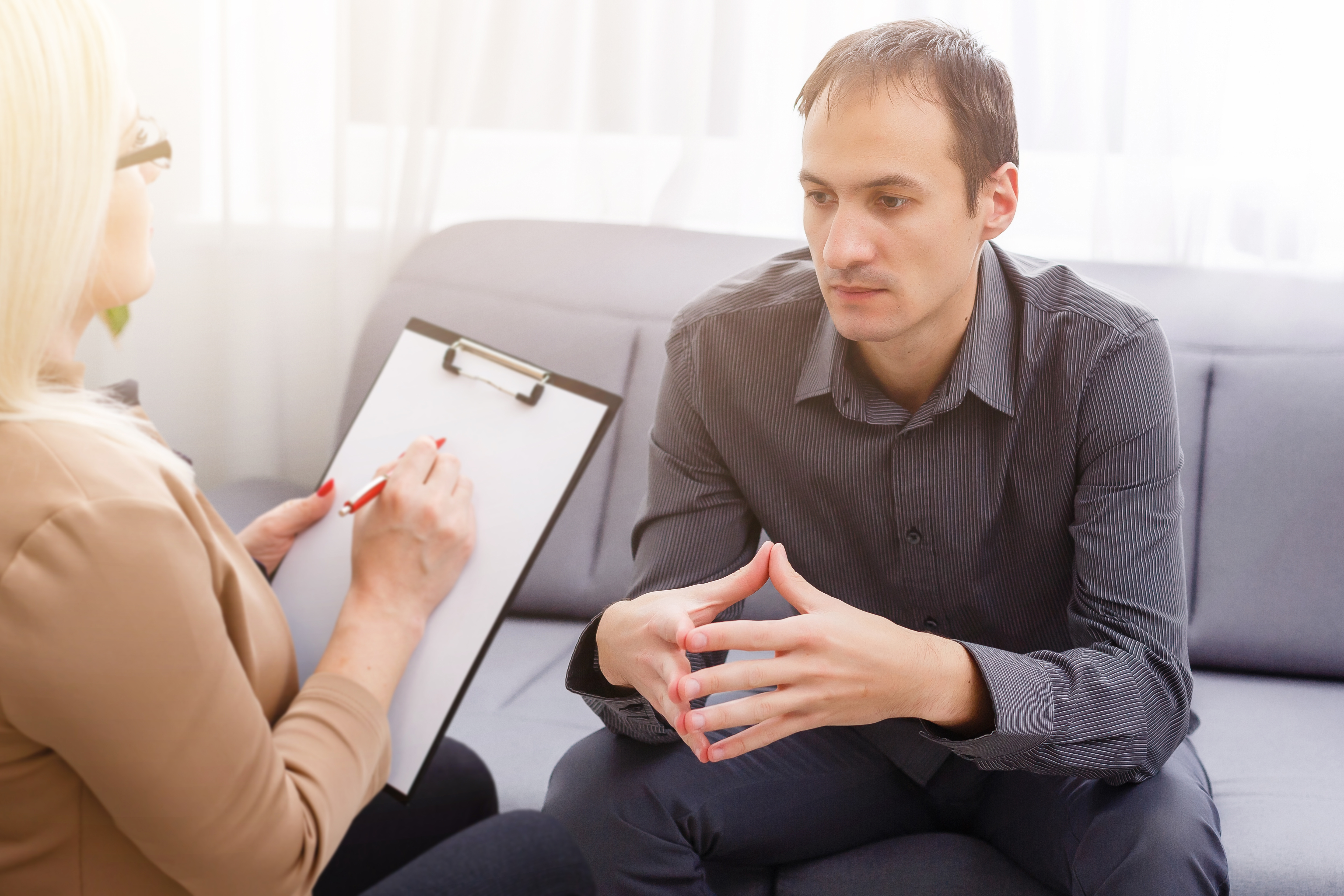 The patient is getting counseling from the psychiatrist